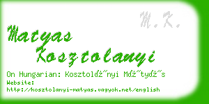 matyas kosztolanyi business card